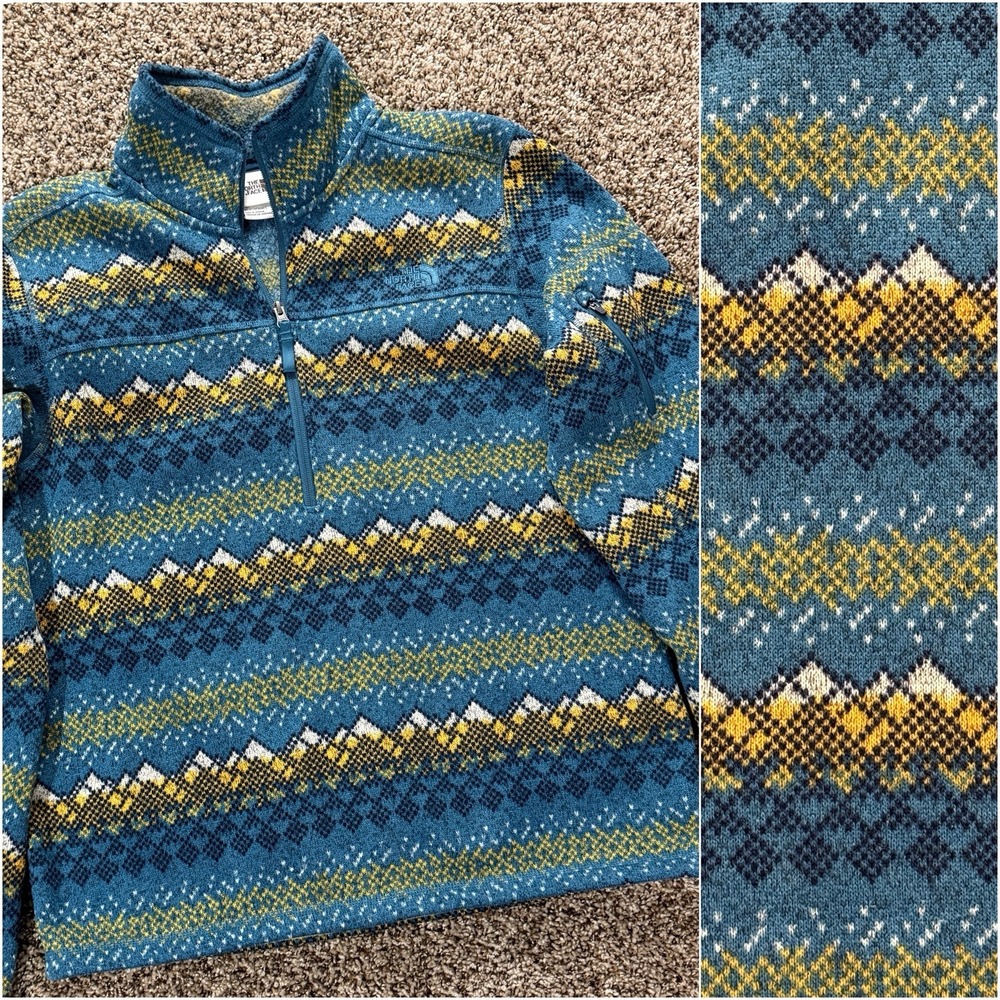 The North Face Fair Isle Fleece Quarter Zip Men's M Nordic Gorpcore Pullover
